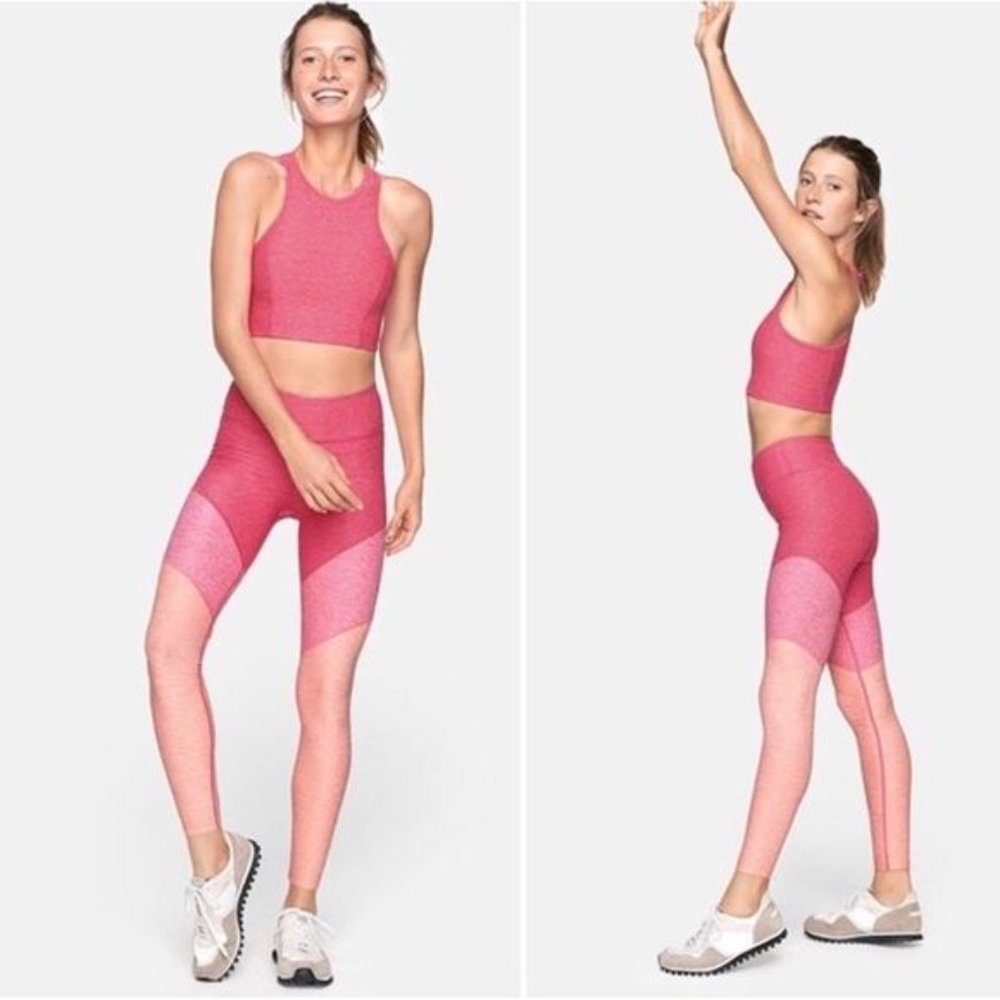 Outdoor Voices 7/8 pink tri tone warmup legging